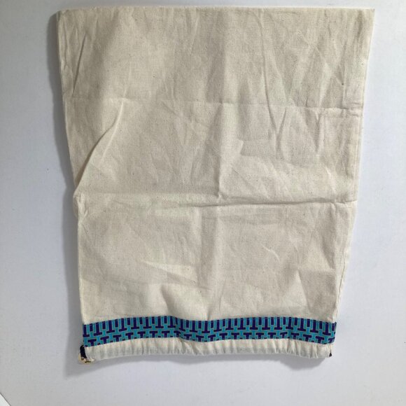 Tory Burch Shoe Dust Bag Drawstring 12 x 15" Cream Blue #2 - Picture 2 of 5